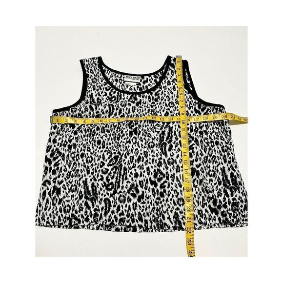 Nancy Bolen Women's Animal Print Sleeveless‎ Tank Top Petite Large Black & White - Picture 6 of 9